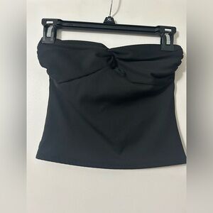 Express Black Strapless Top with Knot Detail